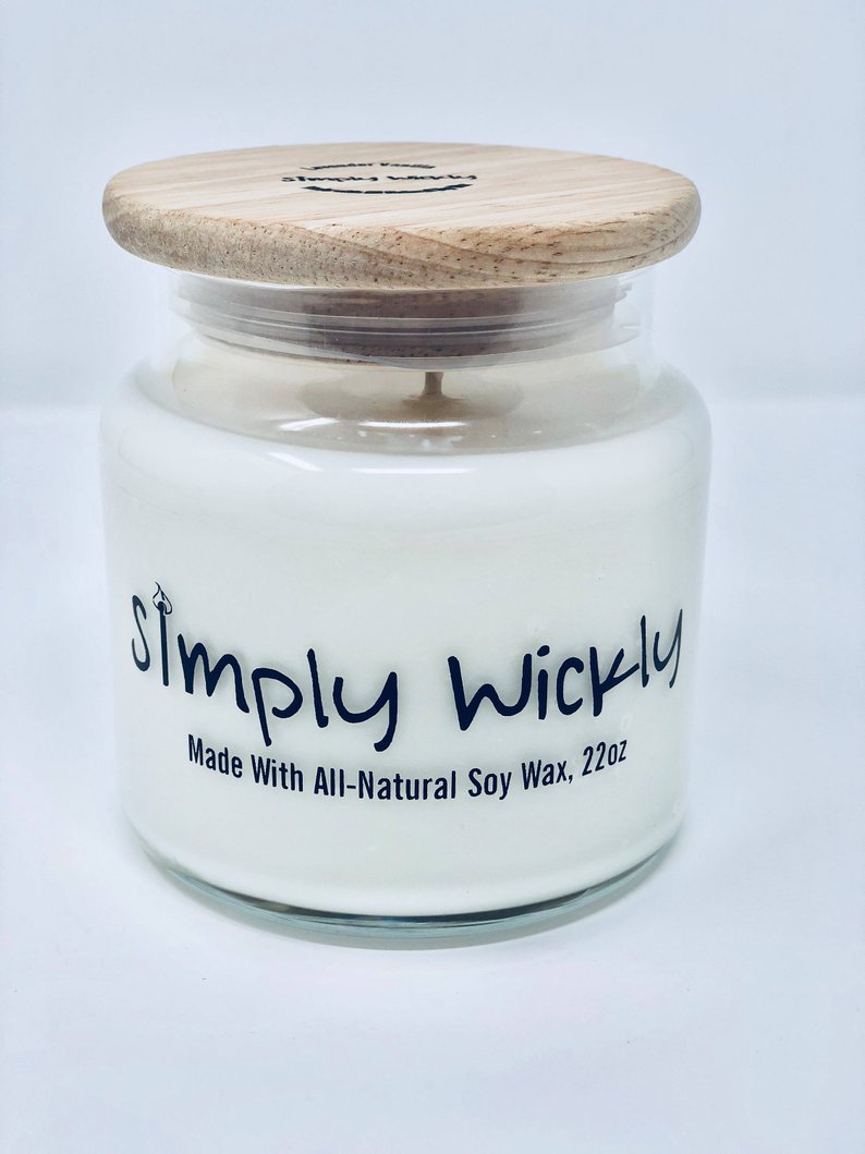 Simply Wickly Candle Lavender Vanilla Scented Product Photo